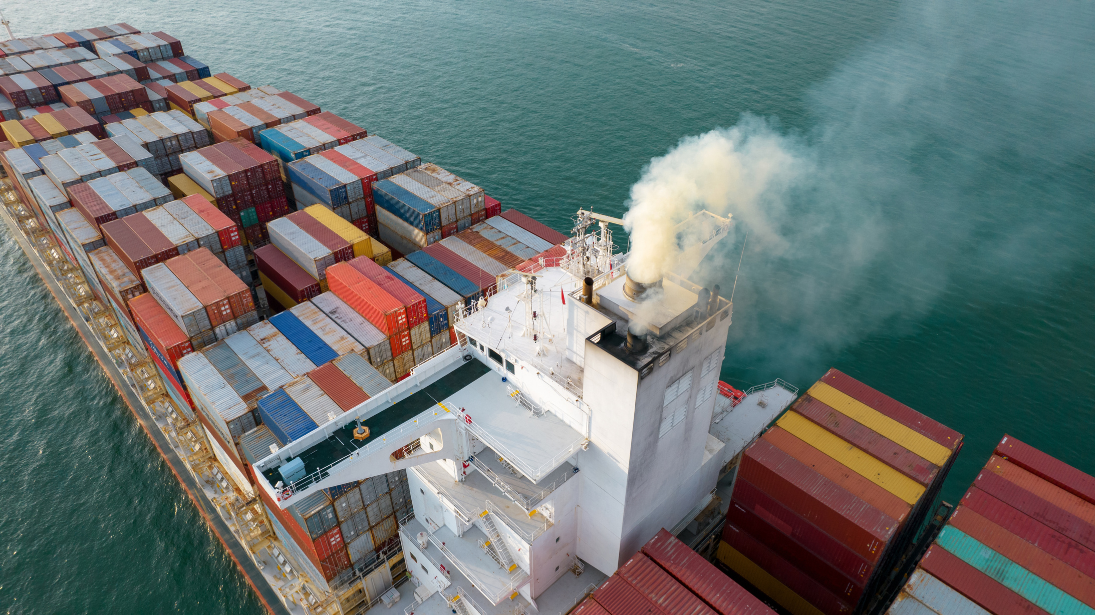 Smoke exhaust gas emissions from cargo lagre ship ,Marine diesel